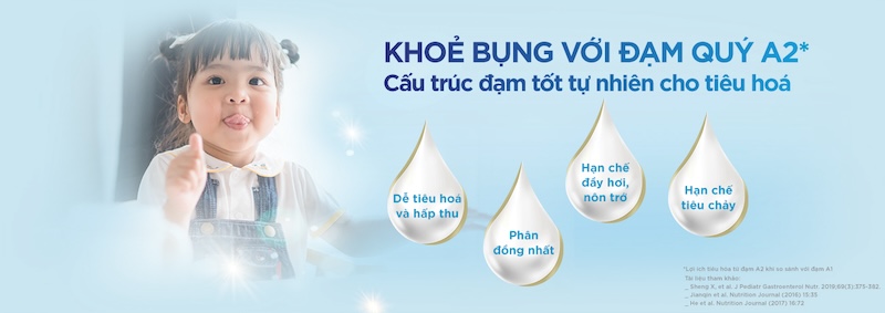 Khoẻ bụng với đạm quý A2 - Cấu trúc đạm tốt tự nhiên cho tiêu hoá