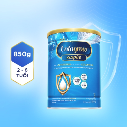 Enfagrow enspire 850g cho trẻ 2 - 6 tuổi